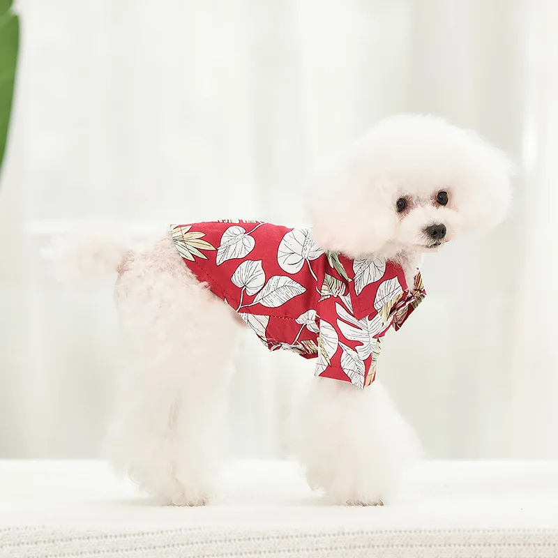 Ropa de verano de diseño para perros pequeños y medianos, camisa hawaiana, chalecos para perros, Bulldog Francés, Chihuahua, York, Pomerania, 2023 - imagen 3