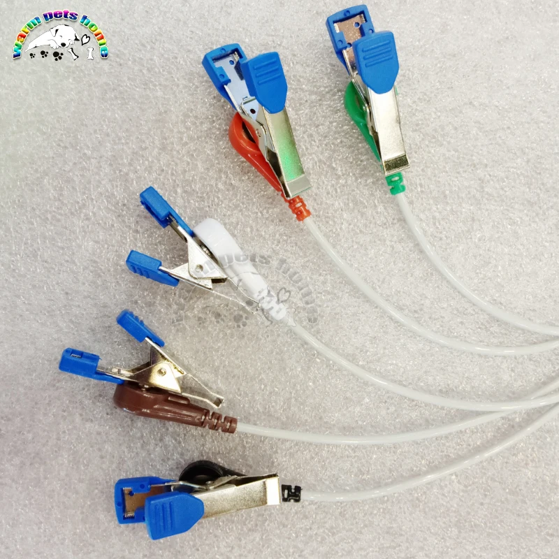 5pcs Reusable Animals Pets Dog Cat Veterinary ECGEKG Alligator Clip Electrodes for Snap Cable Veterinary Equipment2