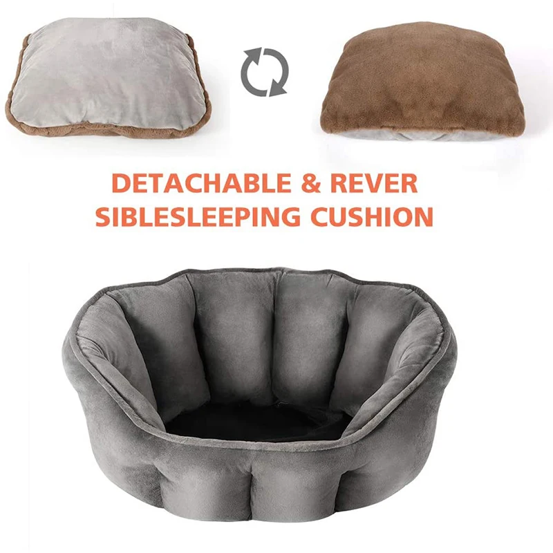 Benepaw-cama Ultra suave para gato, cómoda, lavable, cojín desmontable, gatito, cachorro, mascota, perro pequeño, fondo impermeable antideslizante - imagen 3
