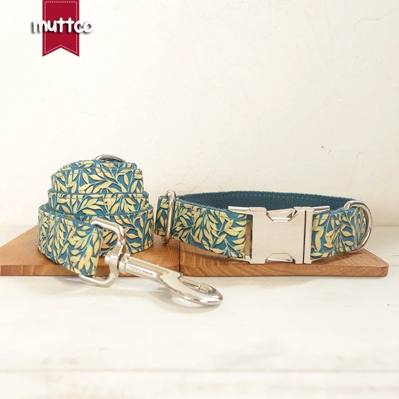 MUTTCO Collar de perro grabado, correa de entrenamiento para caminar para perros, nombre personalizado de perro THE GOLDEN LEAVES, accesorio para perros, suministro para mascotas UDC089 - imagen 5