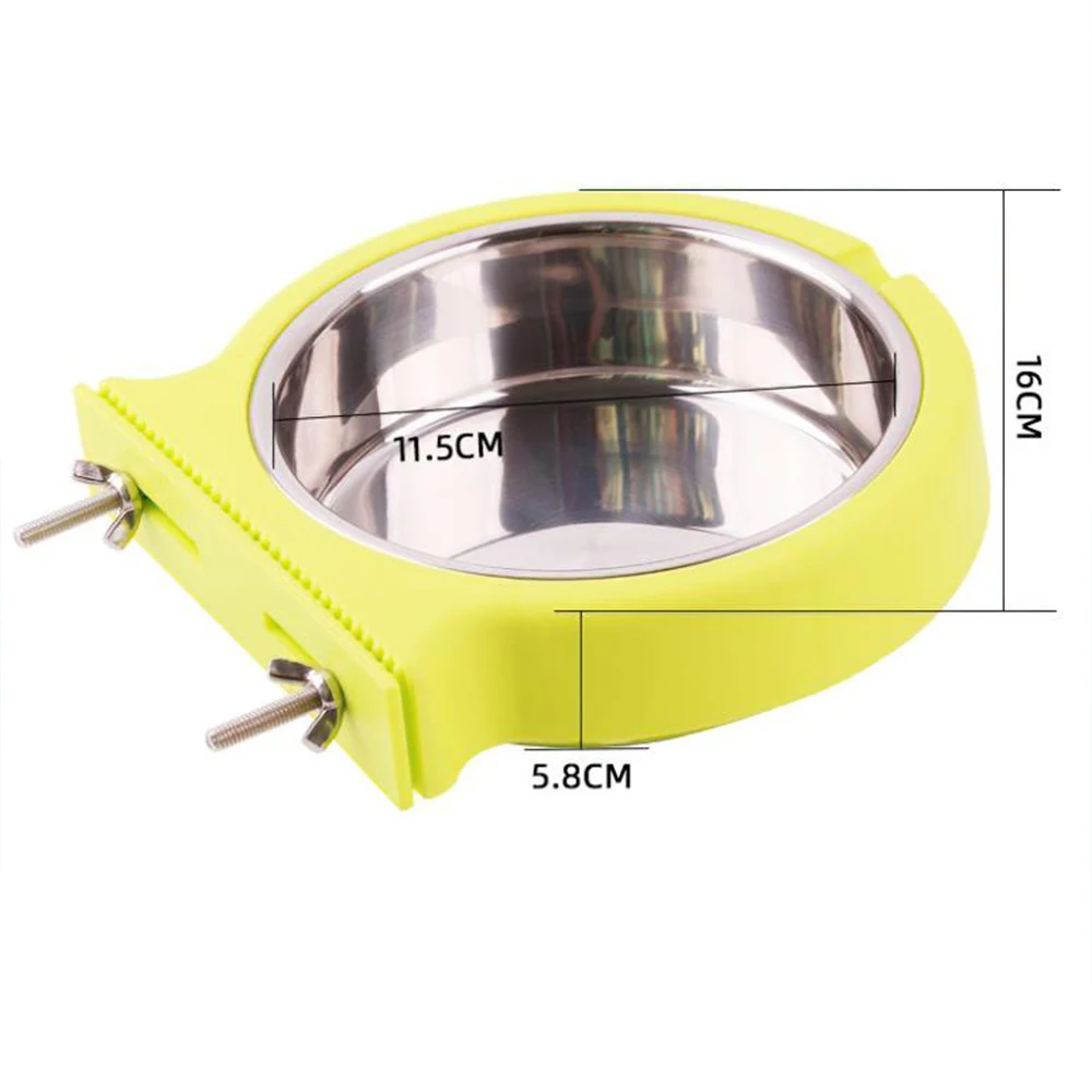 Jaula para mascotas de altura ajustable, cuencos de comida colgantes de acero inoxidable, alimentador fijo, cuenco para gatos, suministros de alimentación para cachorros, accesorios para mascotas - imagen 4