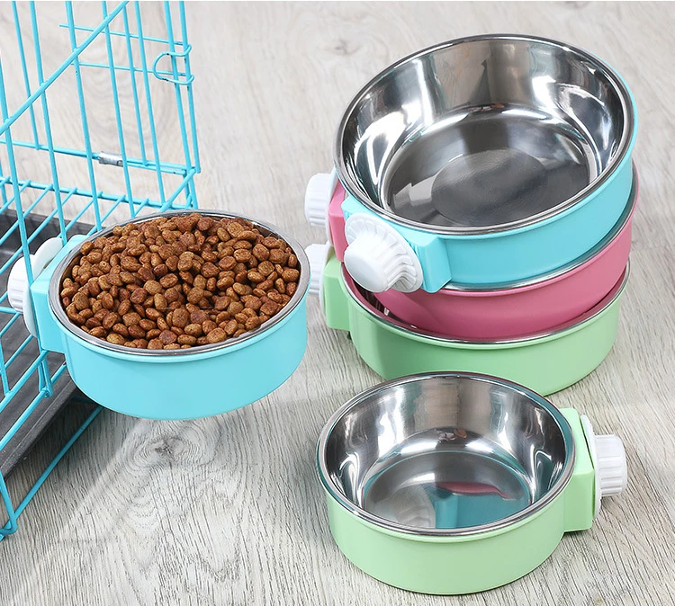 Cuenco antideslizante para perros y gatos, alimentador automático de agua potable de acero inoxidable, suministros para mascotas, platos de alimentación S/L, 3 colores - imagen 4