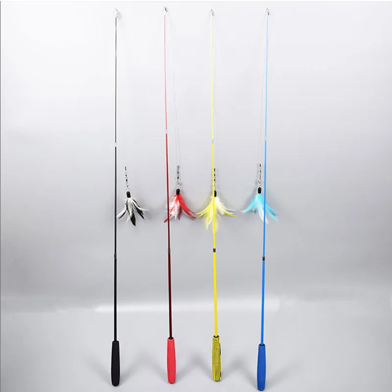 Juguete interactivo de plumas para gatos, palo de teaser de plumas, varita retráctil para mascotas, campana de plumas, recambio, producto receptor de repuesto para gatito - imagen 5