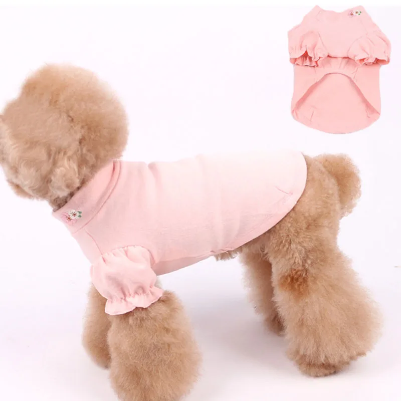 Ropa para perros y niñas, ropa para mascotas con flores, taza de té rosa y blanca, sudaderas con capucha para perros pequeños y medianos, sudadera para cachorros de Chihuahua XXL - imagen 2