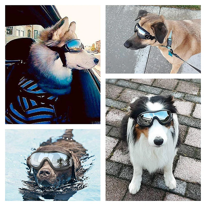 Benepaw-gafas de sol cómodas para perros medianos y grandes, gafas con correa ajustable para mascotas, gafas de nieve antivaho para esquiar, nadar, senderismo - imagen 2