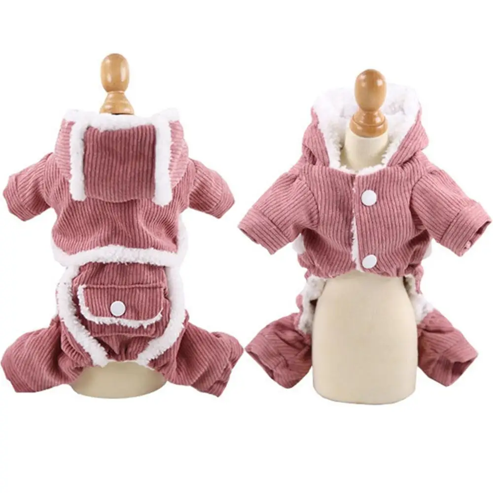 Ropa cálida de invierno para perros pequeños y medianos, monos para mascotas, Abrigo con capucha para cachorros, chaquetas para Chihuahua, ropa para Pug, trajes - imagen 4