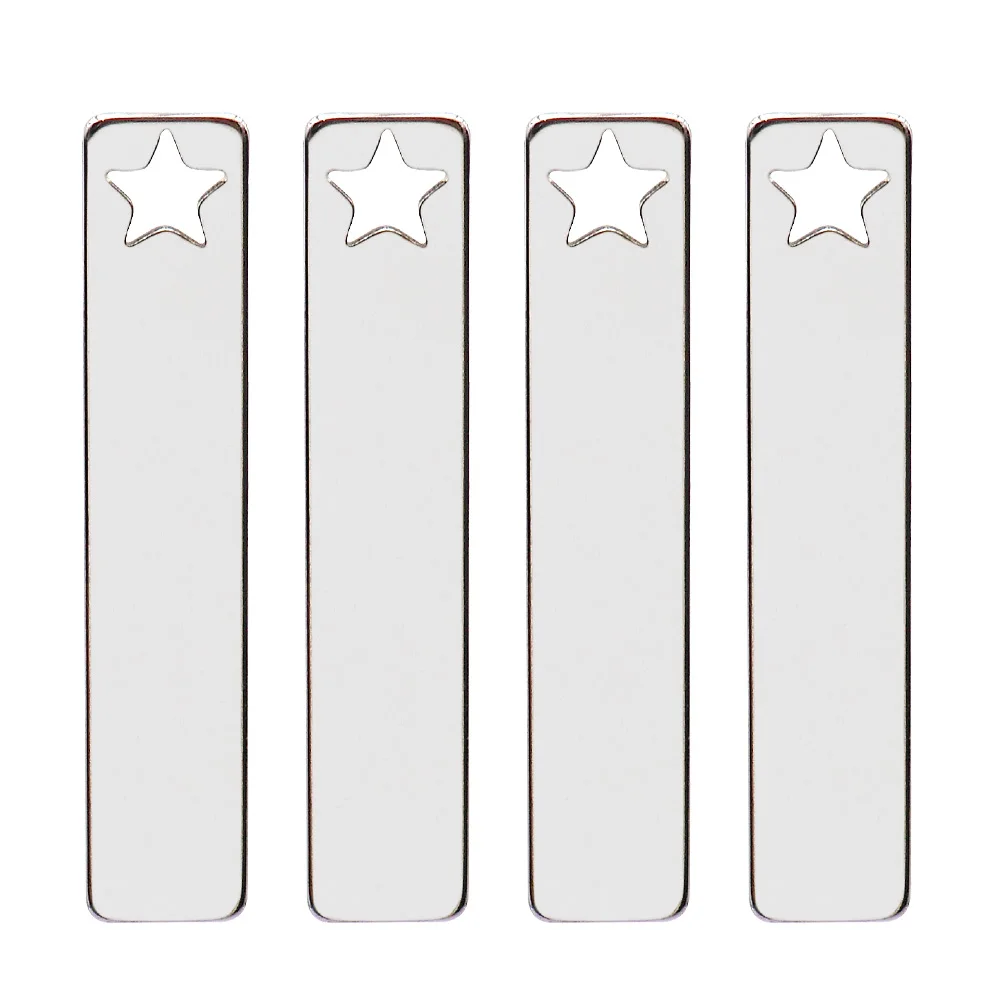 Collar de acero inoxidable con etiqueta rectangular en blanco para perro, colgante conmemorativo, joyería, 100 piezas