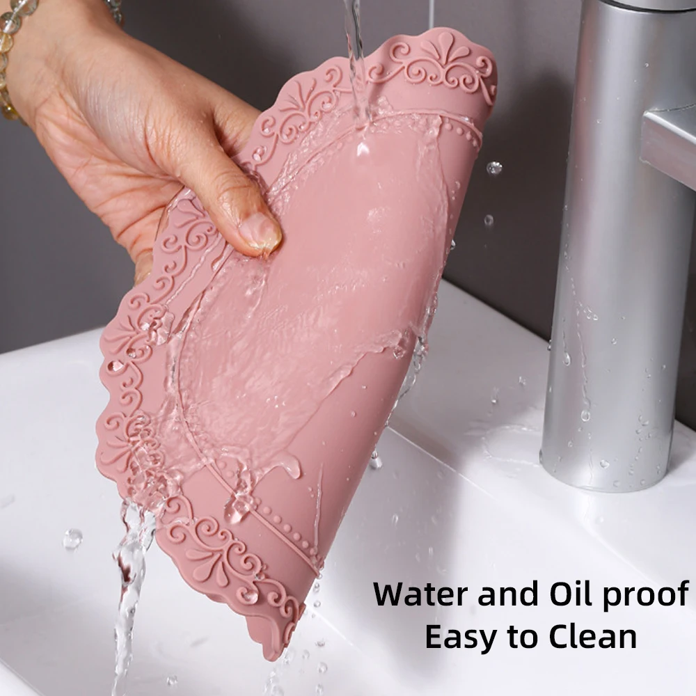 Alfombrilla de silicona para secado de platos, resistente al calor Mantel Individual, 2 piezas - imagen 5