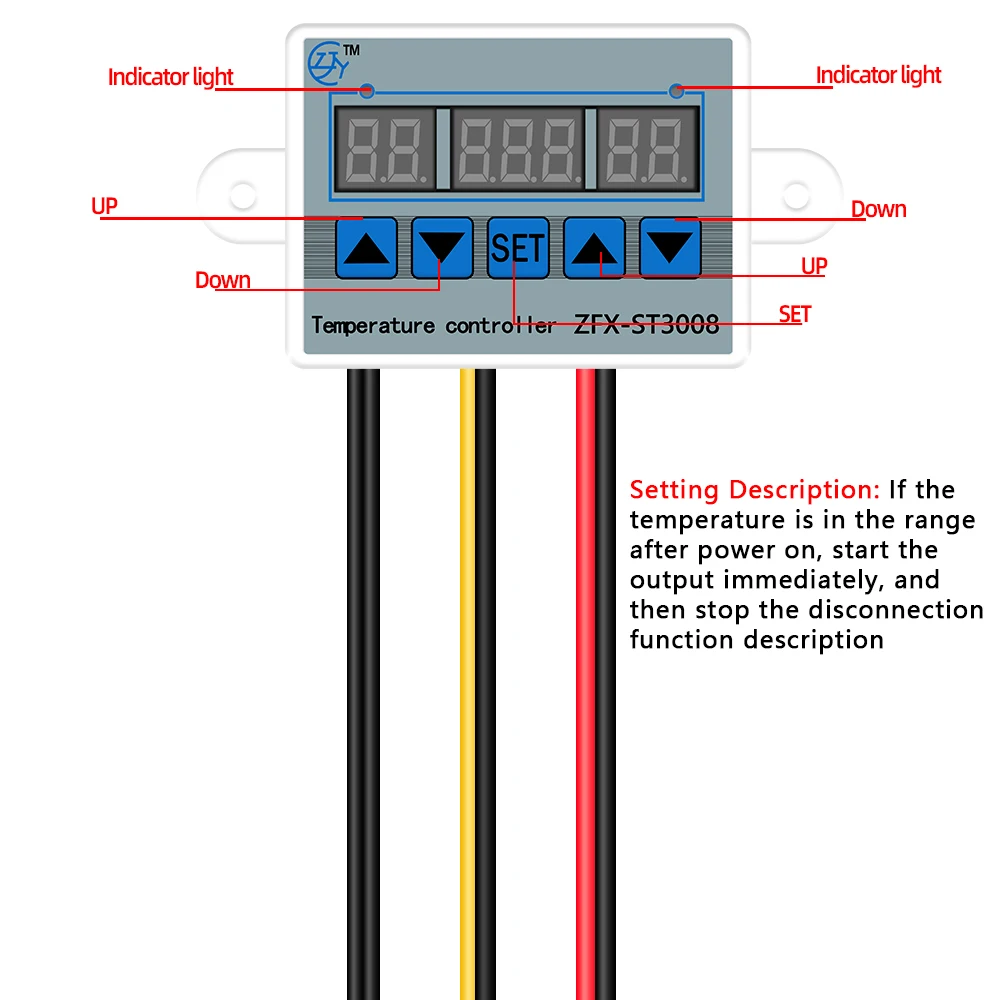 Controlador de temperatura por microordenador ZFX-ST3008, termostato Digital, controlador de tiempo inteligente, medición NTC10K ajustable