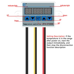 Controlador de temperatura por microordenador ZFX-ST3008, termostato Digital, controlador de tiempo inteligente, medición NTC10K ajustable