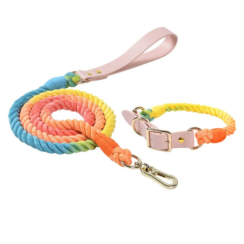 Correa colorida de cuero PU para perro, collar de plomo para perros pequeños, medianos y grandes, Pitbull, Bulldog, Pugs, Beagle, cuerda para caminar al aire libre - imagen 3