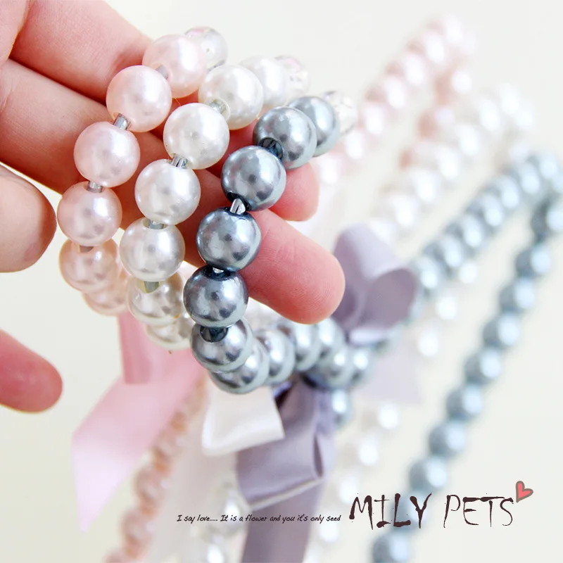Accesorios de princesa para perros, lazos blancos y rosas, colgador de cuidado de mascotas con perlas, productos de diseñador para gatos, cachorros, animales, Chihuahua, 5 uds. - imagen 4