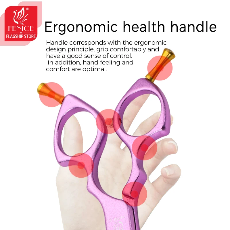 Fenice-Tijeras profesionales de acero para mascotas, herramienta de aseo para perros, tasa de adelgazamiento de 6,5 pulgadas, VG10, 30% - imagen 4