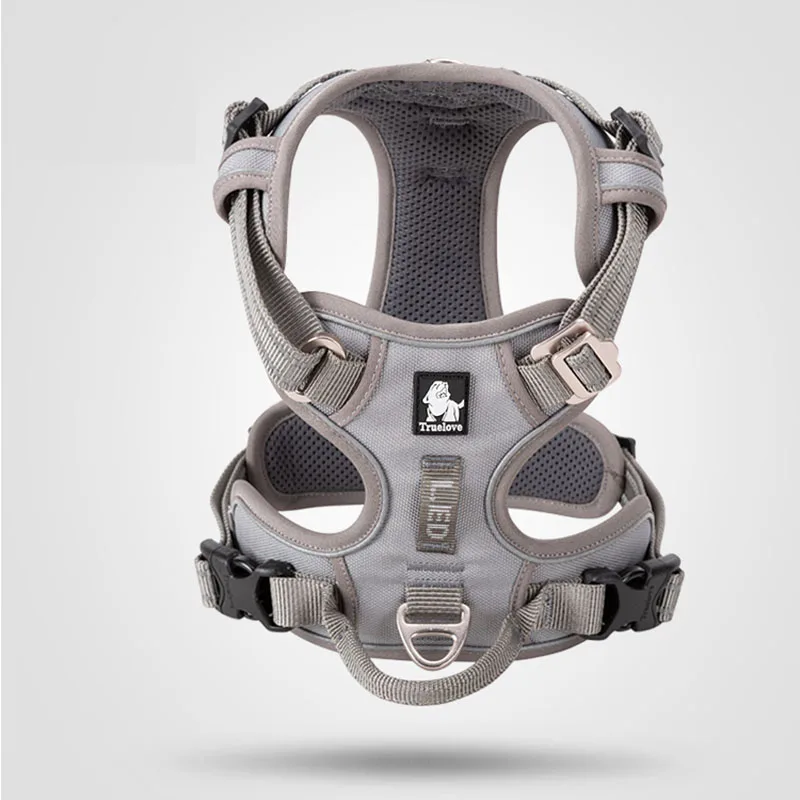 Gray dog harness