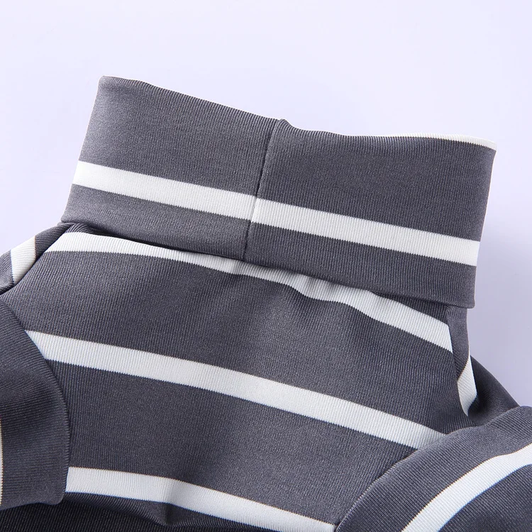 Pijama de cuello alto con diseño de rayas coloridas para perro, Mono para mascotas, ropa para perros pequeños, gato, 4 Patas, ropa para dormir, Yorkie, caniche - imagen 4