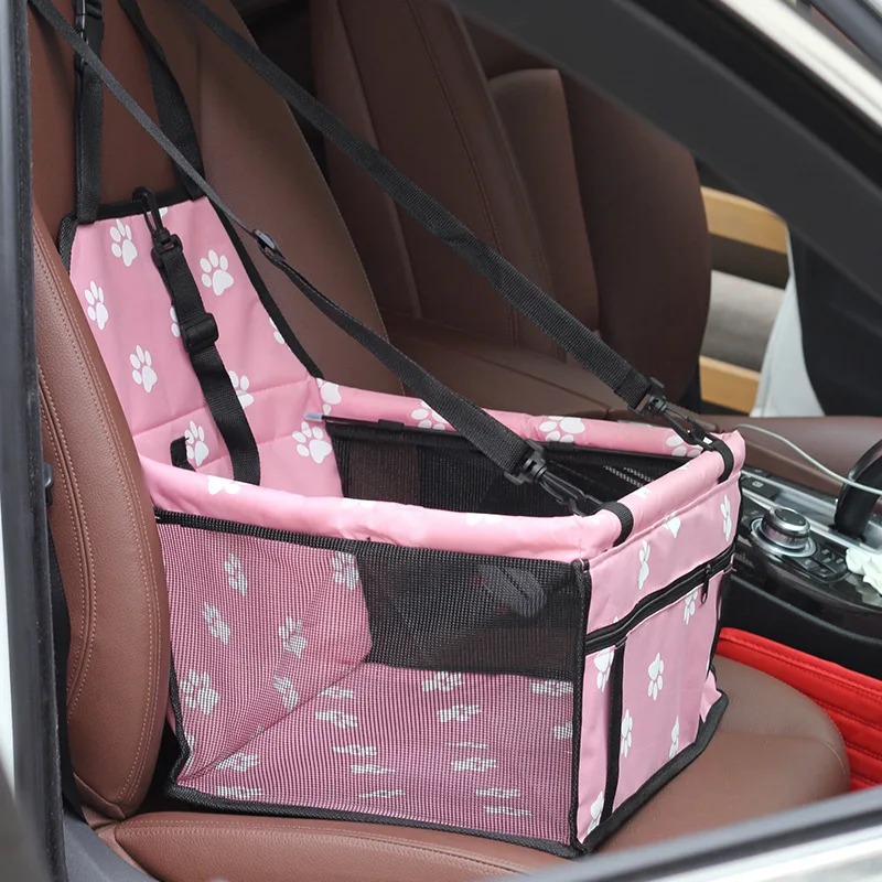 Bolsa de asiento para coche para perros y mascotas, cesta impermeable, hamaca plegable, bolsa de transporte para mascotas, malla de viaje de seguridad para perros pequeños y gatos - imagen 4