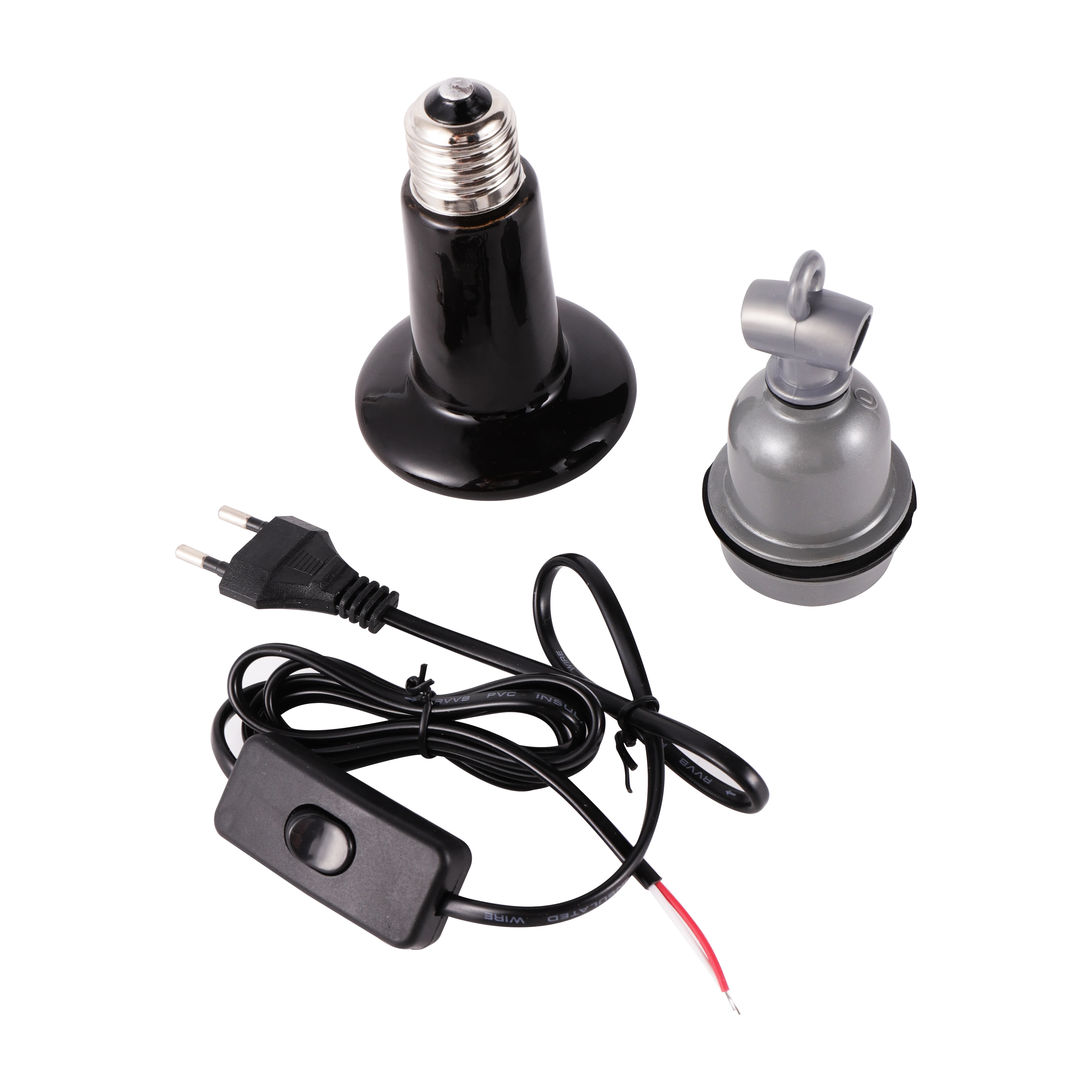 Soporte de lámpara de calefacción para reptiles y mascotas E27, terrario anfibio, soporte de lámpara de calefacción impermeable, enchufe de cerámica E27 aislado con interruptor - imagen 4
