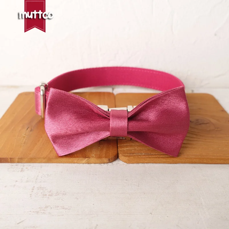 MUTTCO-collar con etiqueta de identificación para perro mascota personalizado, correa THE SHINY CHERRY, collar con placa con nombre ajustable para cachorros, 5 tamaños, UDC113