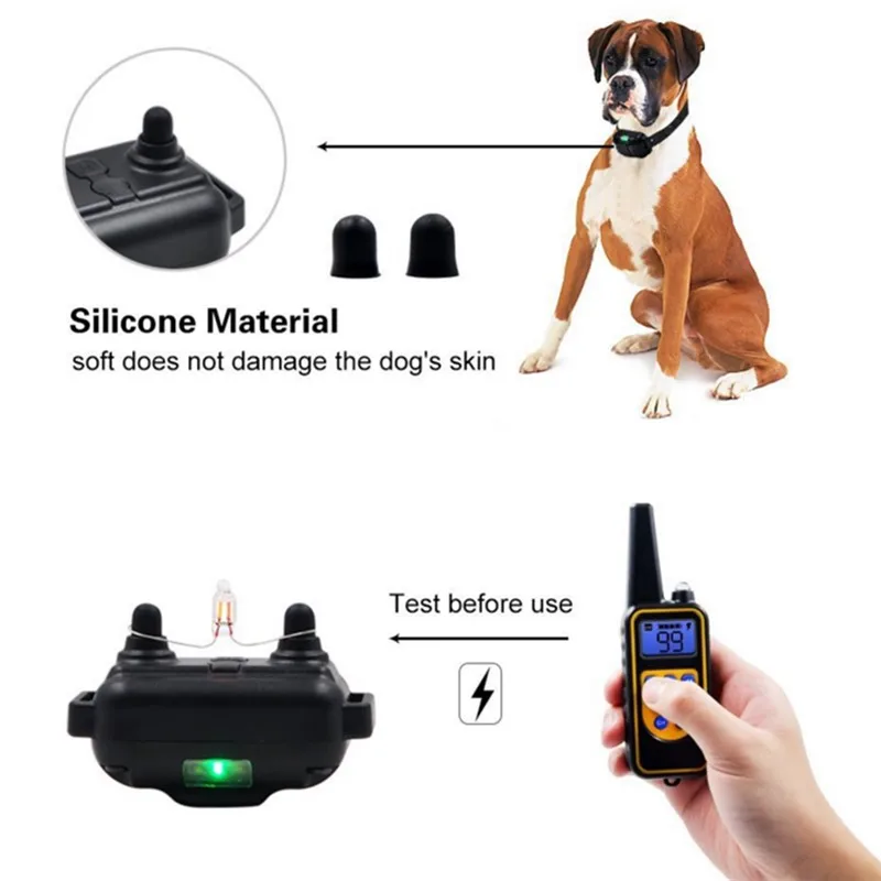 Collar de entrenamiento eléctrico para perros, Collar impermeable para corteza de perro, mascota con Control remoto, dispositivo antiladridos recargable, perros de todos los tamaños - imagen 3