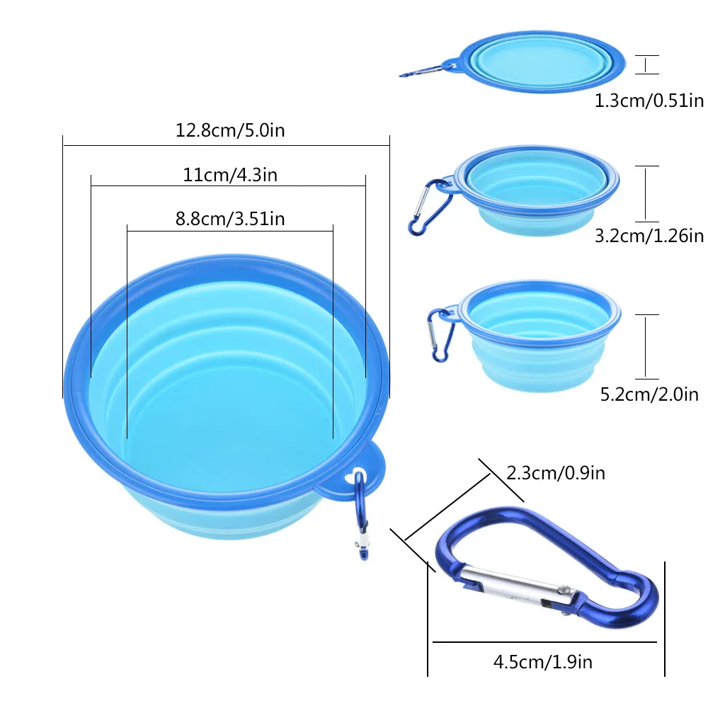 Cuencos plegables para perros, cuenco de agua portátil para perros, plato para viajar, acampar, caminar, comida para cachorros, 1 unidad - imagen 3