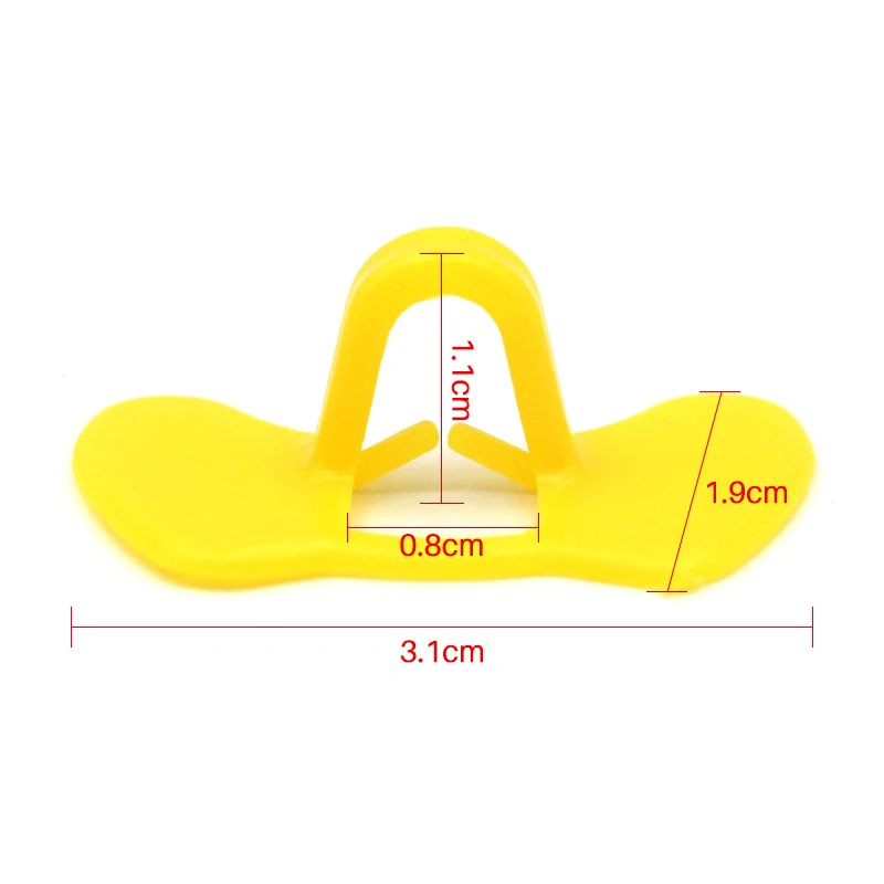 Gafas de plástico amarillo para pollo, lentes antipectorales para faisán, equipos de aves de corral, sin perno, 100 unidades - imagen 3