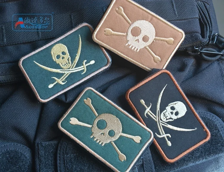 Parche de calavera pirata Liberty Freedom, brazalete, insignia, apliques de costura decorativos militares, adorno, parches tácticos - imagen 4