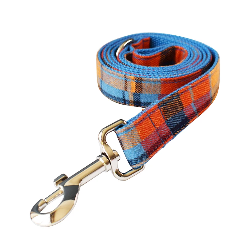 Traje Collar de perro a cuadros personalizado grueso suave acolchado Collar de mascota con correa conjunto Vintage elegante pajarita Collar de perro caminar plomo - imagen 3