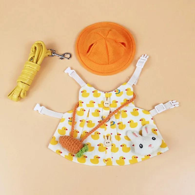 Conjunto de arnés de chaleco de conejito para caminar al aire libre con sombrero lindo, ropa de conejo, traje de mascota pequeña, ropa de Animal pequeño - imagen 2