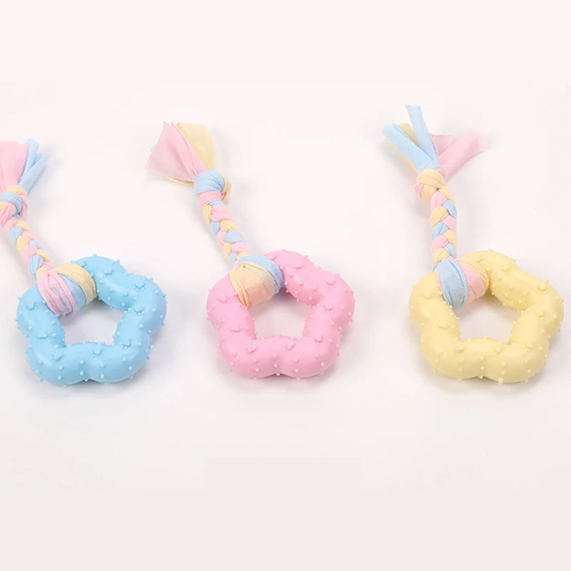 Juguete Goma Seguridad Perros Grandes Pequeños Resistente Mordeduras Interactivos Color Aleatorio - imagen 5