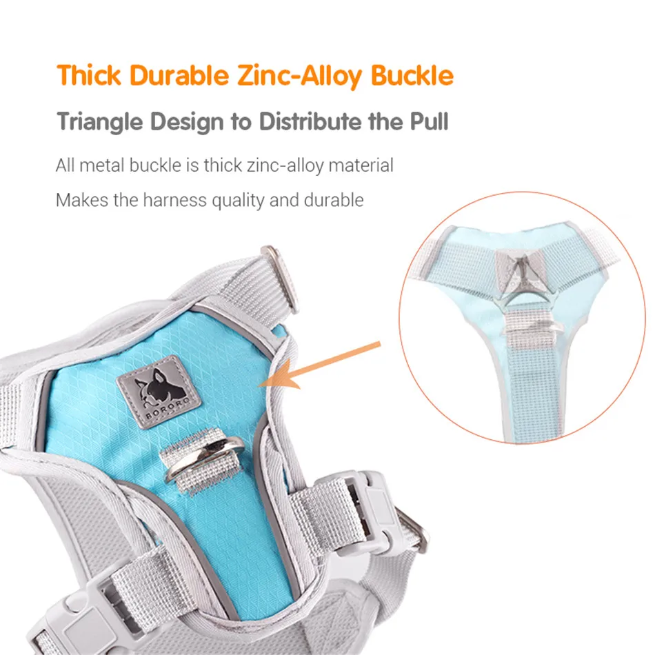 Arnés suave reflectante para perros pequeños y medianos, sin tirones, ajustable, para mascotas, Boston Terrier, Bulldog francés - imagen 4