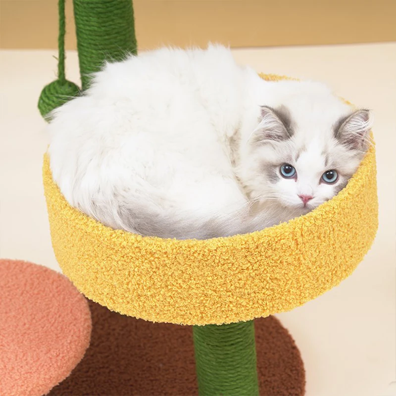 Árbol de Sisal para gato, torre de estilo Cactus, marco de escalada para gatito, plataforma de salto divertida, poste de rascado para gato, suministros para mascotas - imagen 5