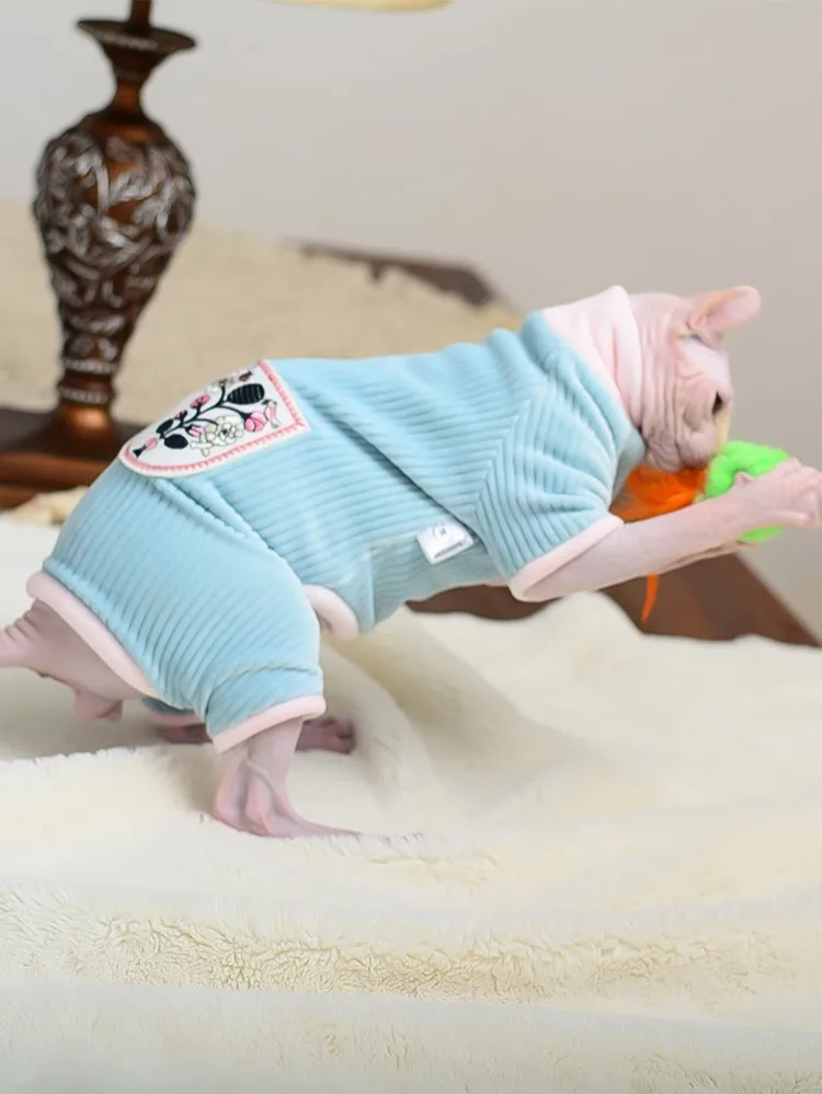 Ropa de invierno para gatos, sudaderas con capucha de algodón suave y cálido, Jersey Sphynx, Disfraces para gatos, ropa para gatitos, suministros para gatos - imagen 5