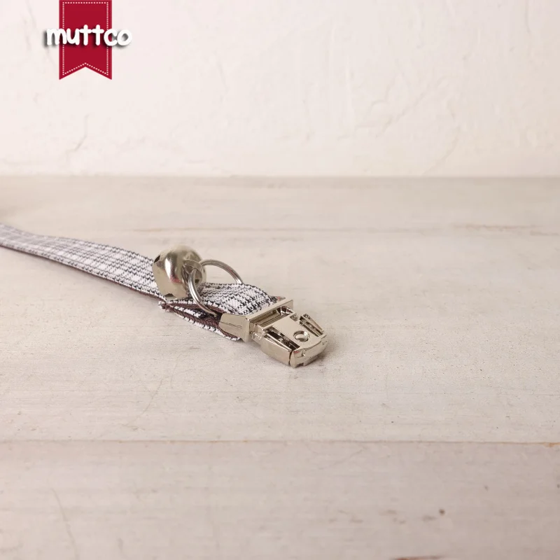 MUTTCO venta al por menor grabado delicada-Diseño personalizado collares de gato pequeño blanco PLAID collar hecho a mano 2 tamaños UCC102 - imagen 2