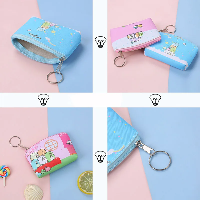 Monederos bonitos, estuche informal para monedas, monedero a la moda para mujer, patrón de flores y animales, auriculares de dibujos animados, llaves y monedas, bolsa de almacenamiento de dinero - imagen 5
