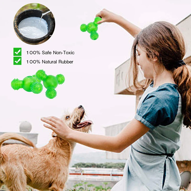 Benepaw IQ-juguetes interactivos de goma para perros, bola dispensadora de alimentos, segura, resistente a las mordeduras, para mascotas, cachorro, masticar, Limpieza de dientes - imagen 5