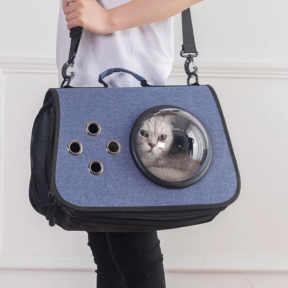 TNLY Oxford-Bolsa de transporte portátil para mascotas, de Color puro bolso de hombro, plegable, de viaje para perros y gatos - imagen 5