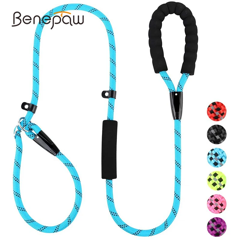 benepaw correa antiasfixia perros medianos grandes acolchada reflectante fuerte resistente dos asas tráfico cuerda plomo antideslizante mascotas