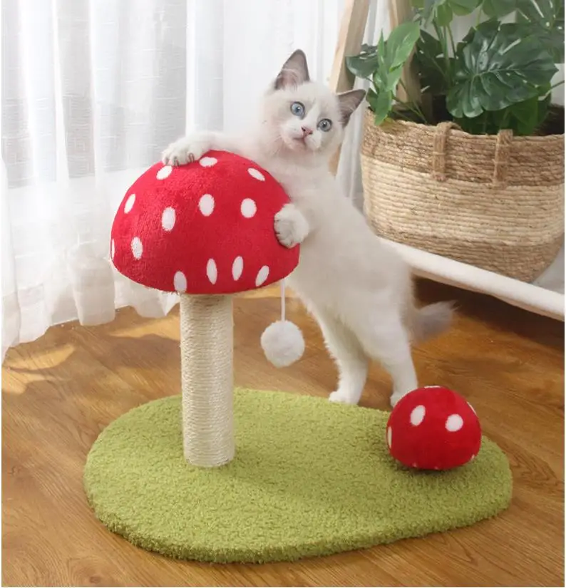 Rascador en uso con gato - demostración