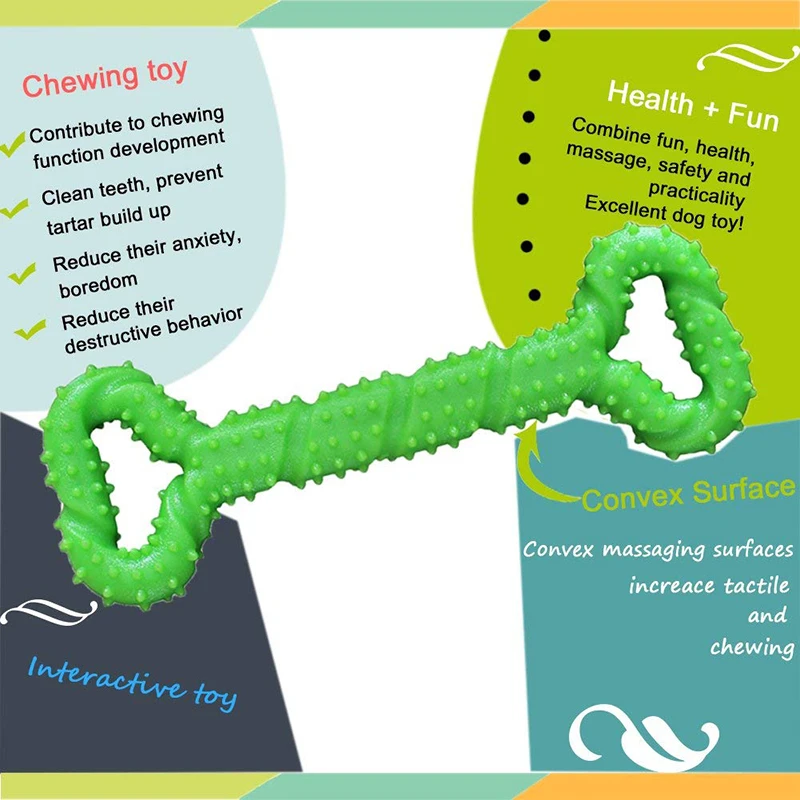 Benepaw-Juguetes de Limpieza de dientes grandes para perros medianos y grandes, juguetes interactivos duraderos para masticar, hueso con diseño convexo - imagen 3