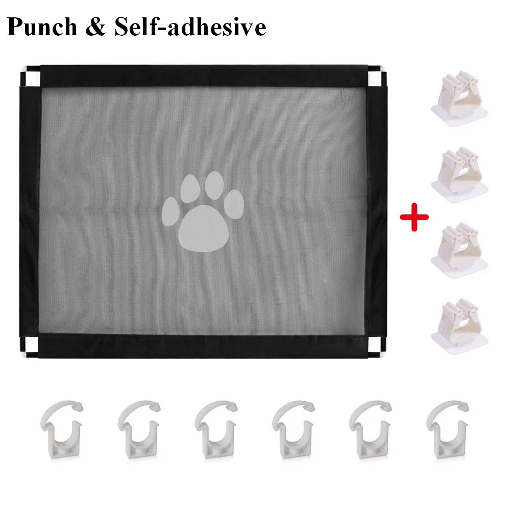 Cercas para perros y gatos, protector seguro de malla plegable portátil, red de aislamiento de seguridad para interiores y exteriores, puerta para mascotas para bebés y niños - imagen 5