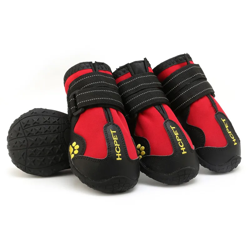 4 unids/set zapatos para perros medianos y grandes botas impermeables para perros de nieve y lluvia duraderas transpirables adiestramiento al aire libre senderismo zapatos para perros - imagen 4