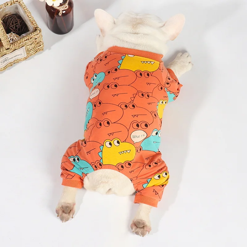 Ropa de invierno para perro Bulldog francés, sudadera con capucha cálida para perro, ropa para mascotas de dibujos animados, chaqueta para perro, abrigo, Pug, suéter, mono para perros - imagen 4