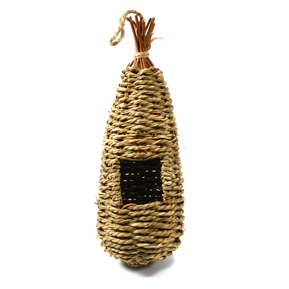 Casa para pájaros colgante, cabaña de nido de pájaro de fibra Natural, jaula para exteriores, refugio, escondite, nido de pájaro - imagen 3