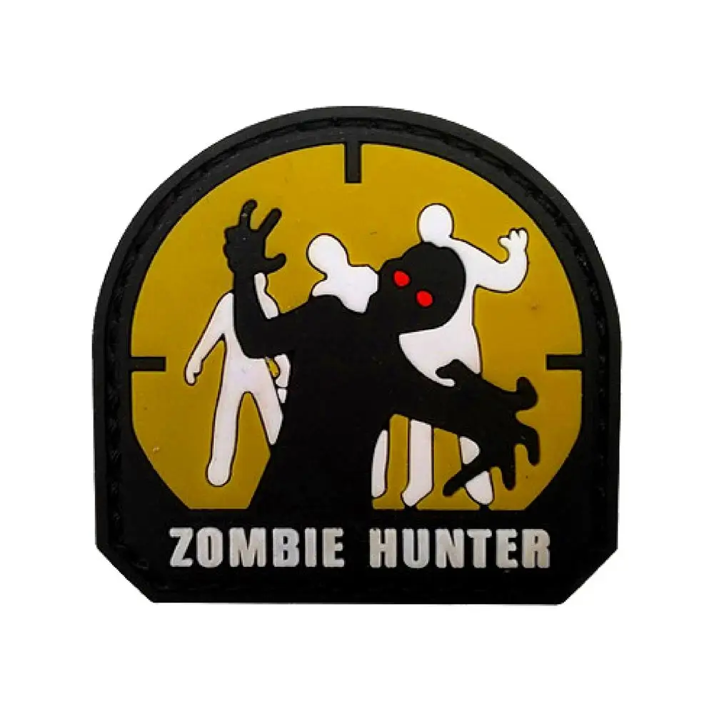 Zombie Hunter PVC Patch Emblem Sniper Badge, apliques de costura decorativos militares, parches tácticos de Adorno - imagen 2