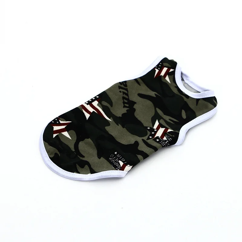 Ropa para mascotas, chaleco de camuflaje con bandera de EE. UU., ropa informal para perros pequeños, ropa para perros Bulldog francés, ropa para cachorros - imagen 2