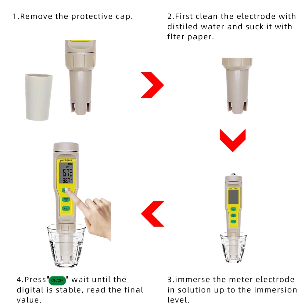 Medidor de PH de alta precisión 2 en 1, probador de calidad del agua, Detector de temperatura de PH, ATC, medidor de acidez impermeable, pluma de prueba de PH para piscina de acuario - imagen 5