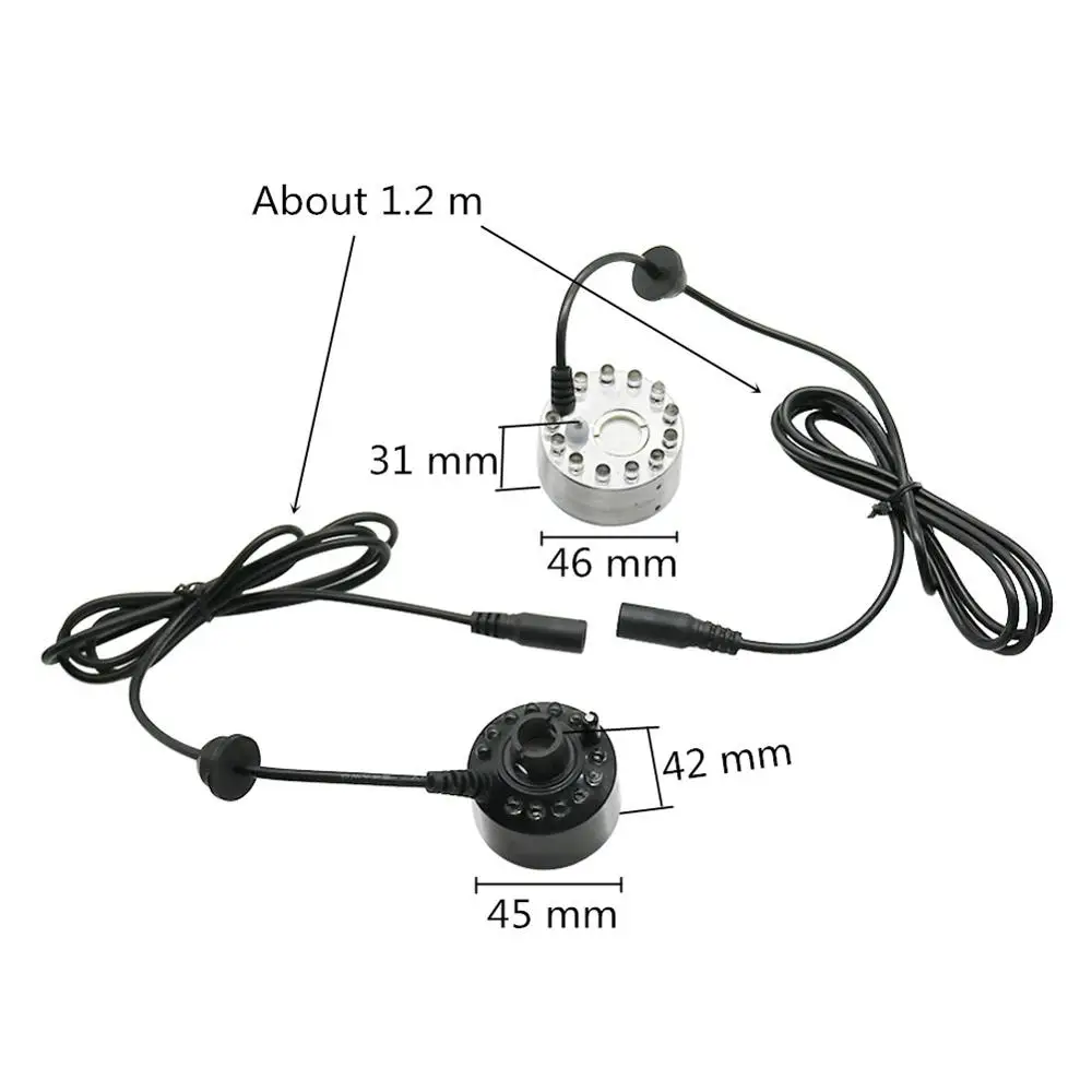 12 cuentas de lámpara LED atomizador acuario pecera nebulizador incubadora humidificador interior rocalla paisajismo luz colorida - imagen 2