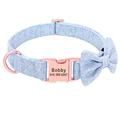 Blue bow collar