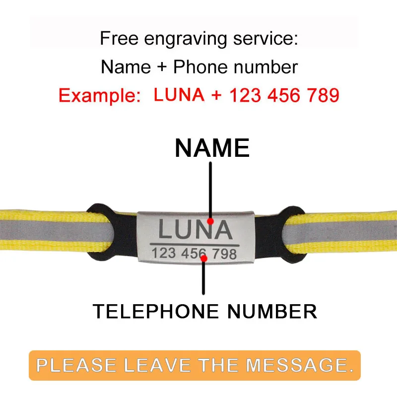 Collar de nailon reflectante personalizado ID grabado gratis gato perro pequeño lindo Nylon ajustable para cachorro gatitos Collar - imagen 3