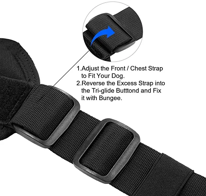 Arnés táctico militar para perros con mango para perros grandes y pequeños, servicio sin tirones, chaleco de entrenamiento, resistente, ajustable - imagen 3